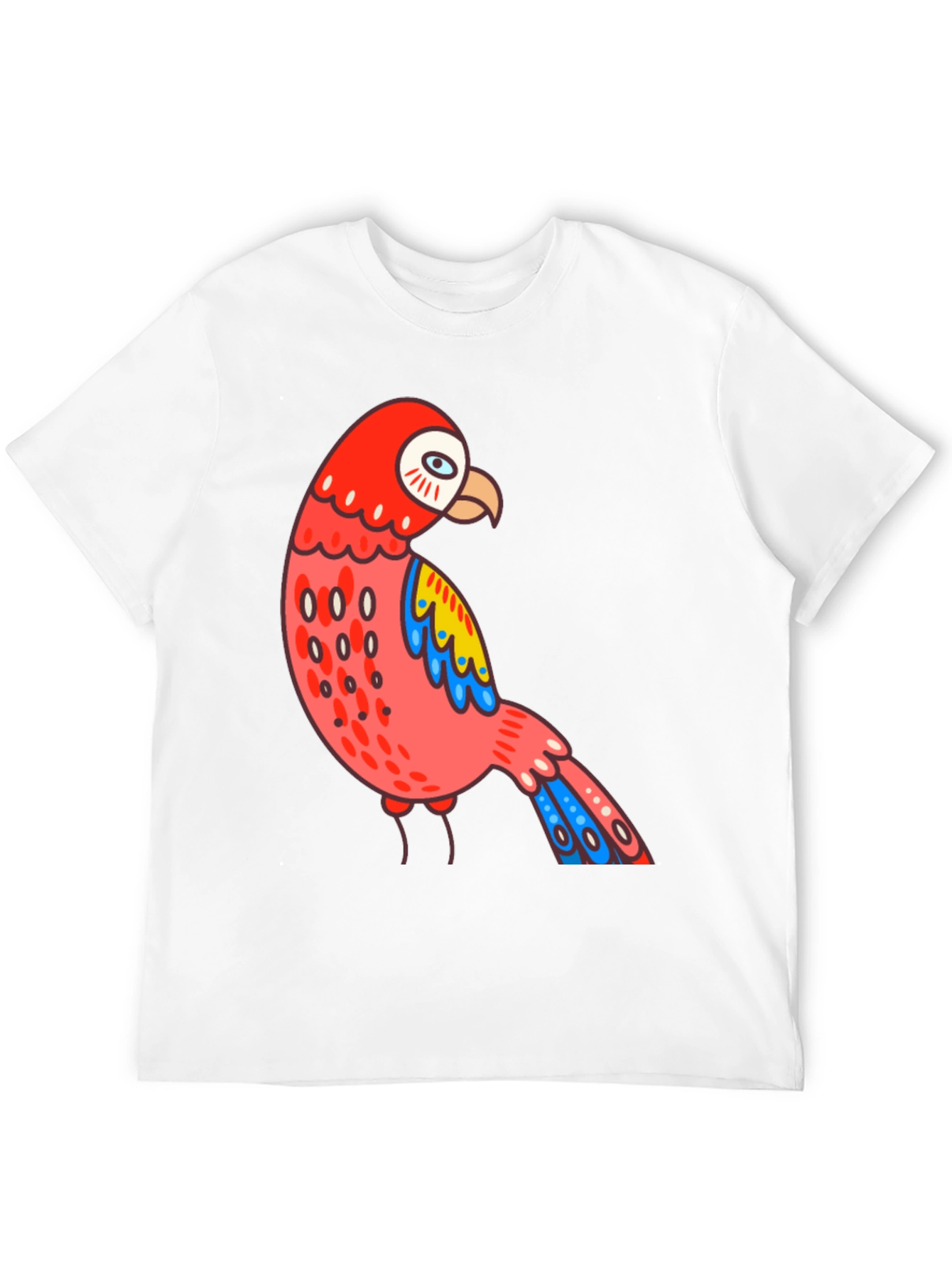 Black Parrot T-Shirt Quirky Bird Graphic Tee