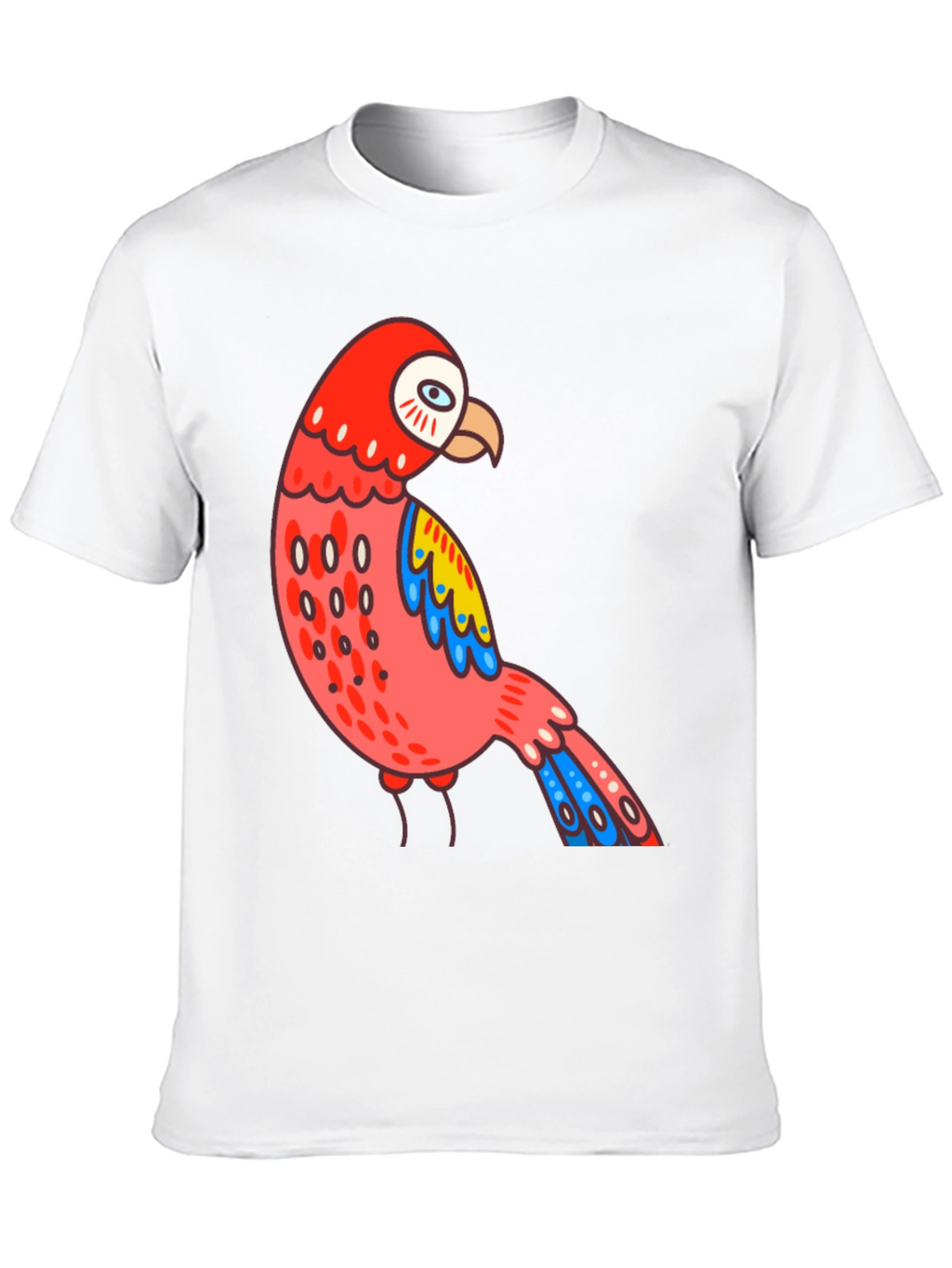 Black Parrot T-Shirt Quirky Bird Graphic Tee