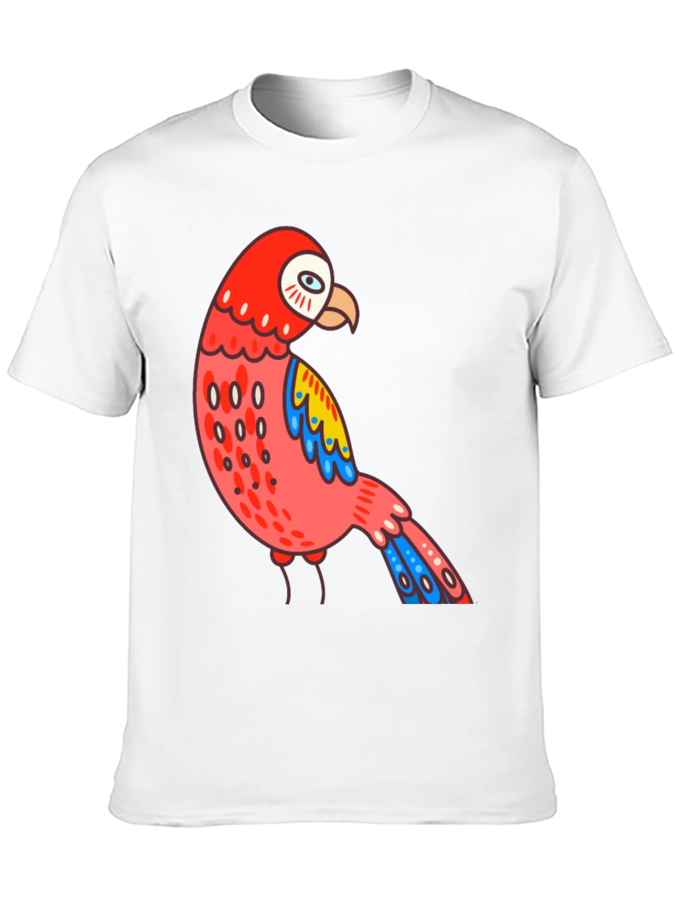Black Parrot T-Shirt Quirky Bird Graphic Tee