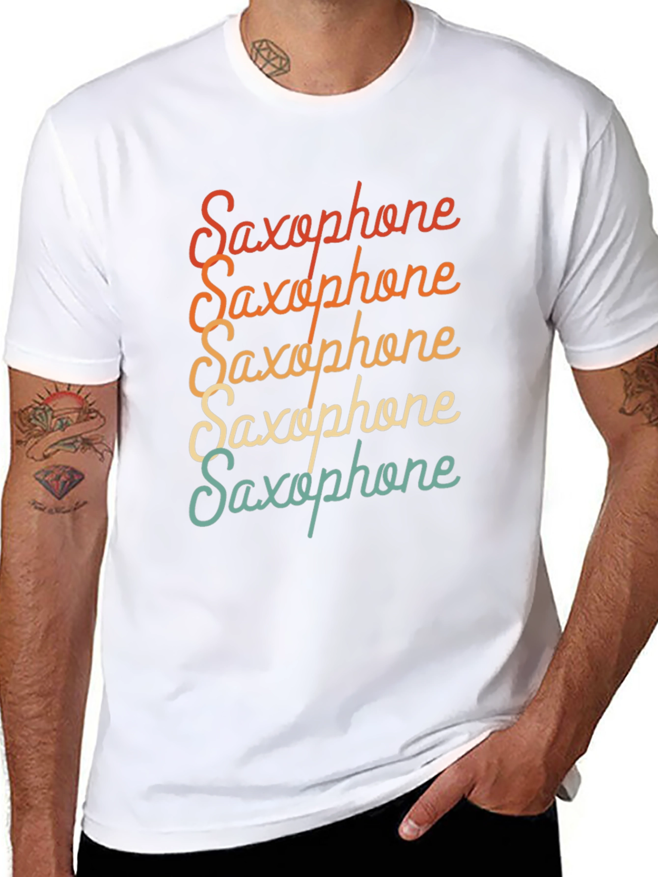 Retro Saxophone T-Shirt - Music Lover Tee