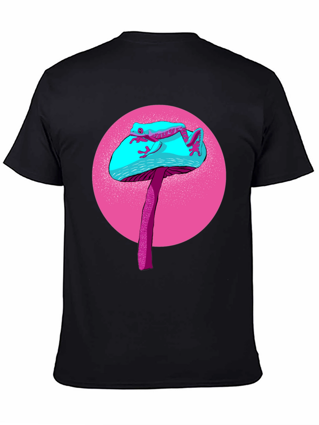 Frog on Mushroom Graphic Tee - Black
