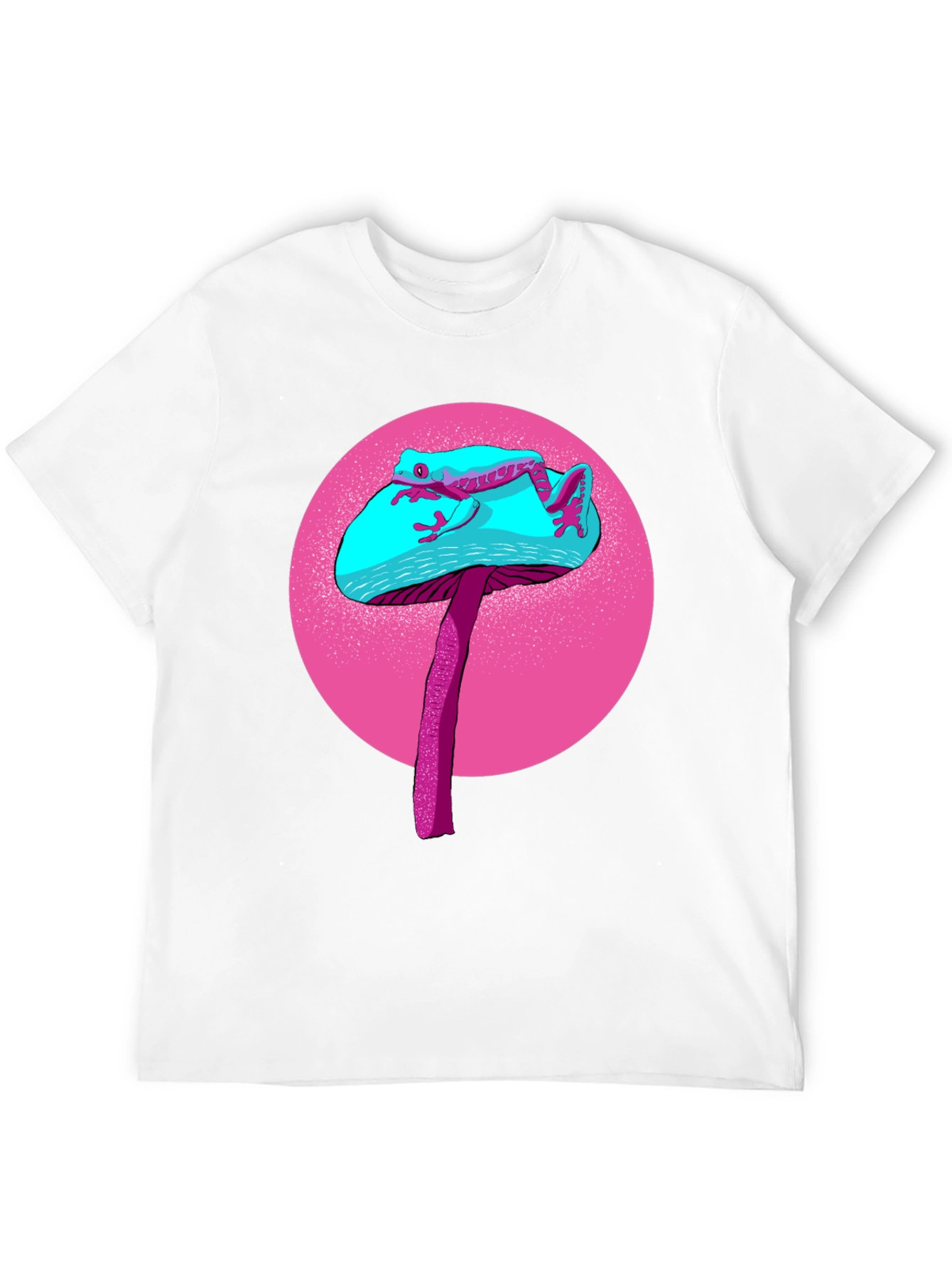 Frog on Mushroom Graphic Tee - Black