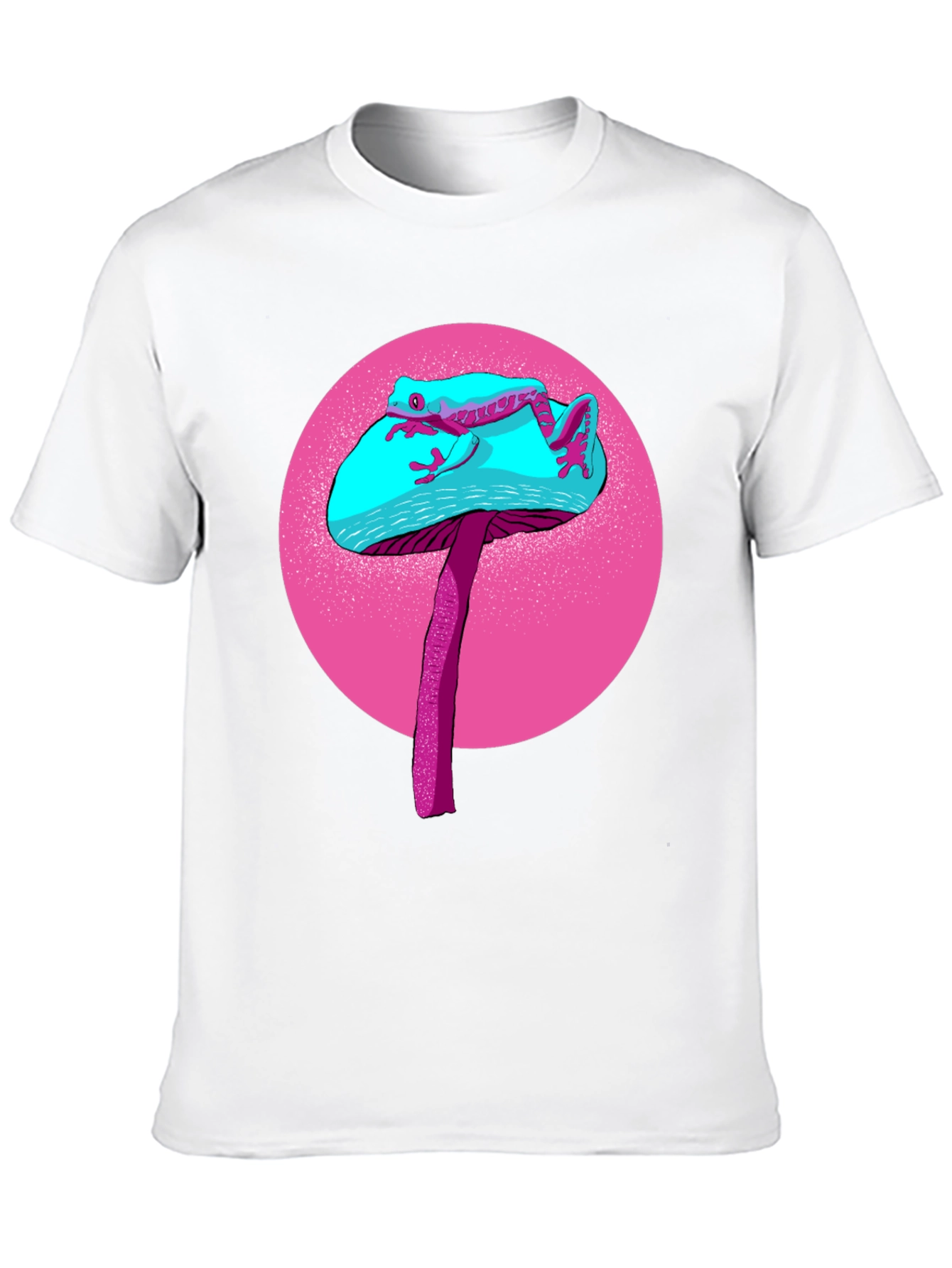Frog on Mushroom Graphic Tee - Black