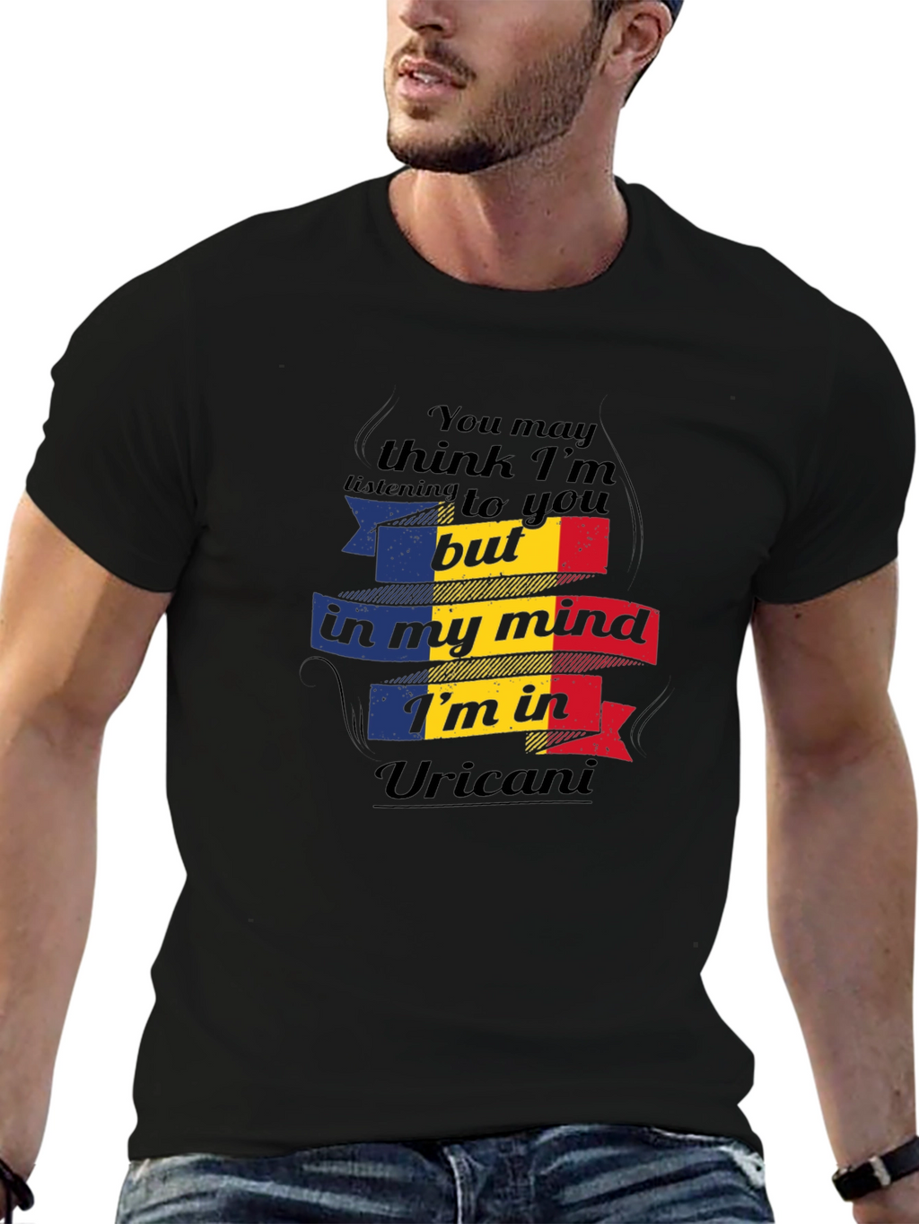 Uricani Romania Flag Novelty T-Shirt