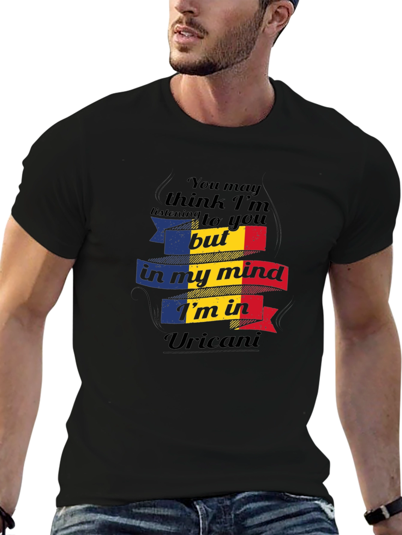 Uricani Romania Flag Novelty T-Shirt