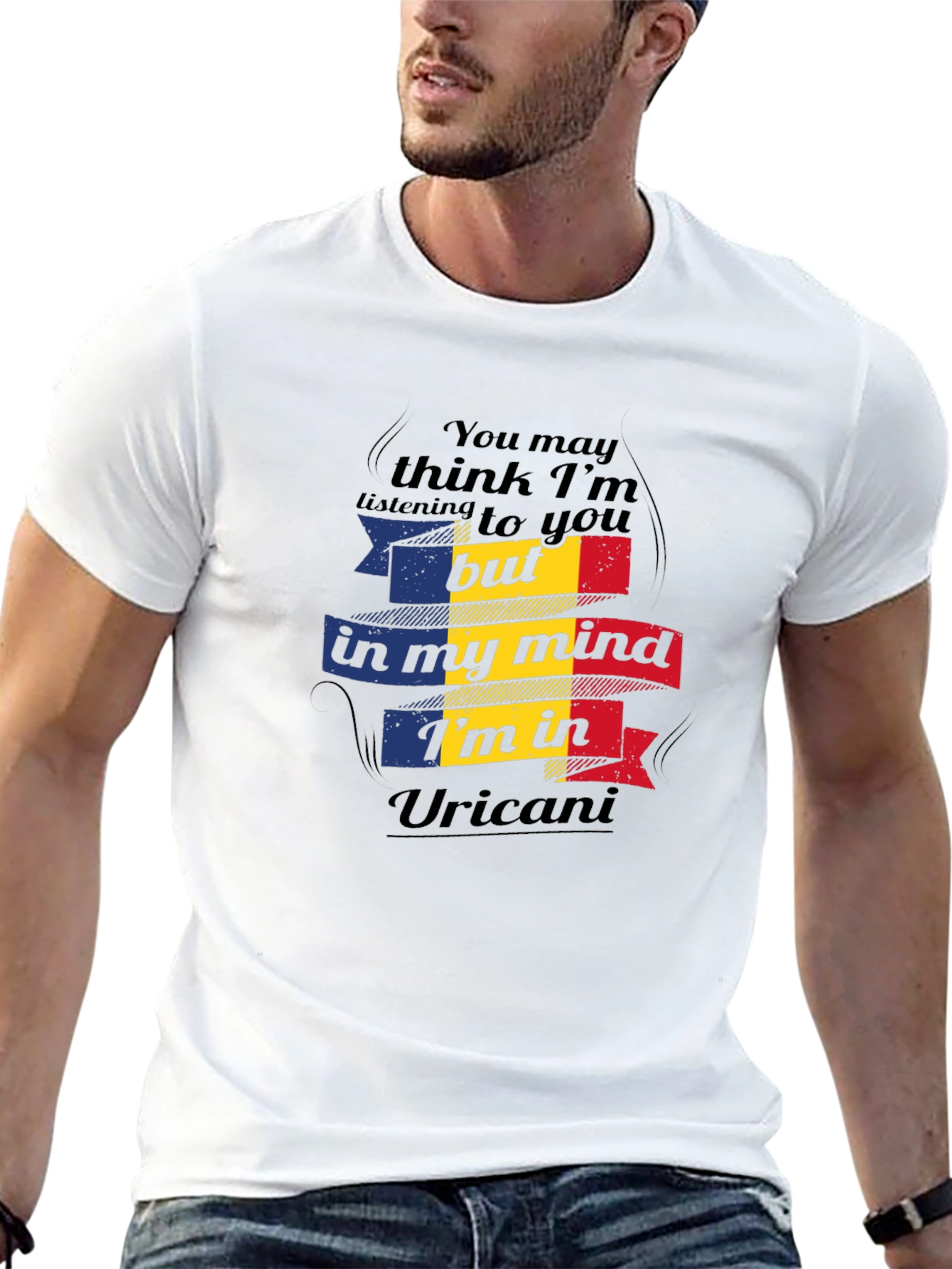 Uricani Romania Flag Novelty T-Shirt