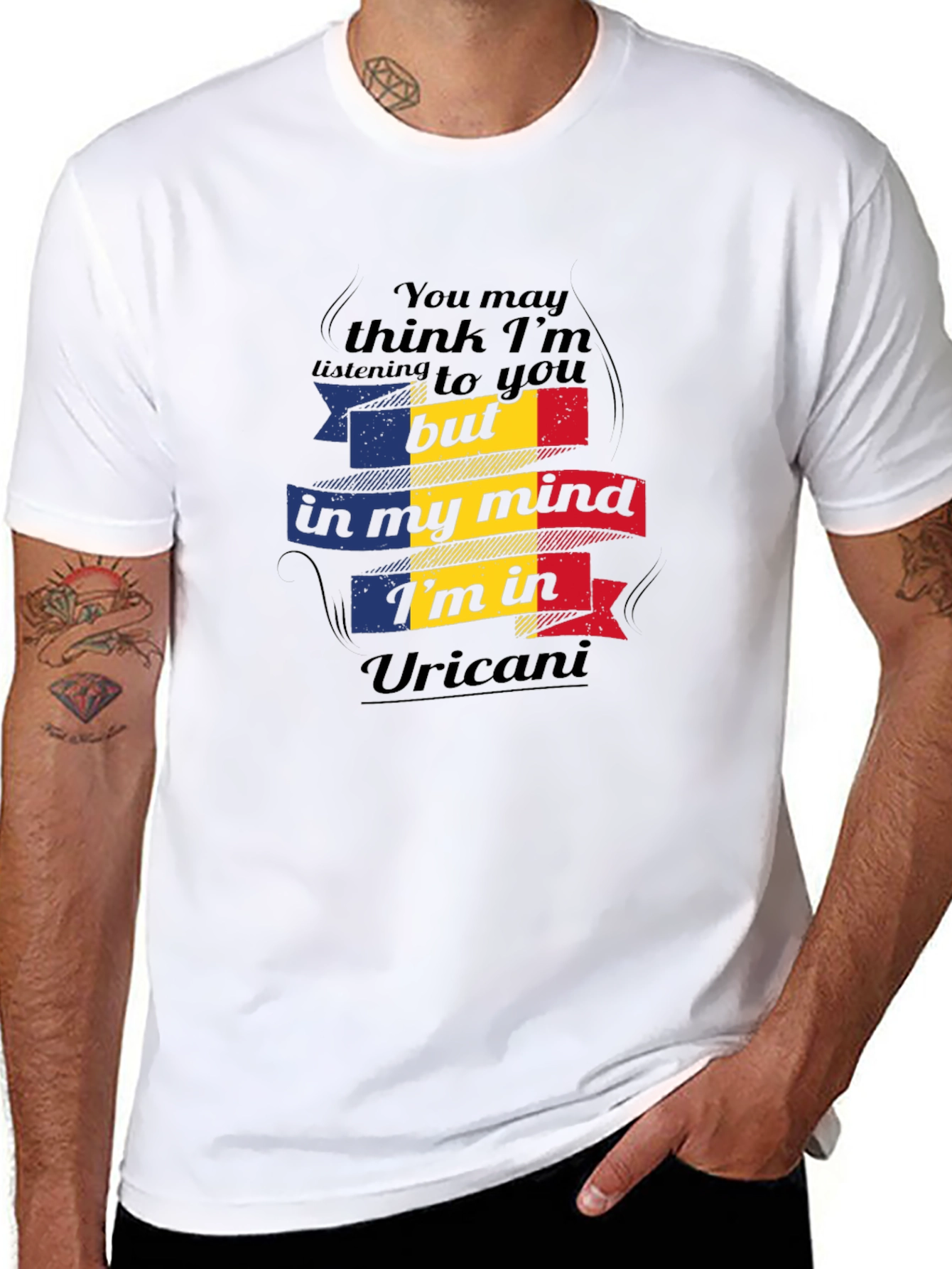 Uricani Romania Flag Novelty T-Shirt