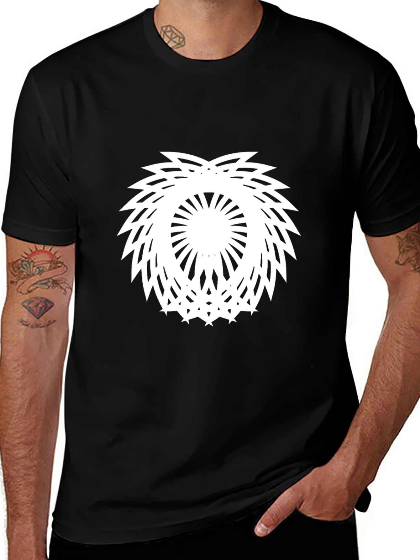 Modern Mandala Graphic Black T-Shirt