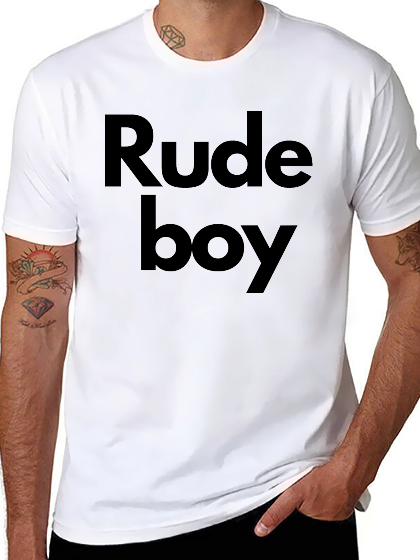 Rude Boy Graphic T-Shirt - Classic Crew Neck