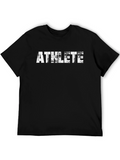 Athlete Graphic Tee - Black Cotton T-Shirt