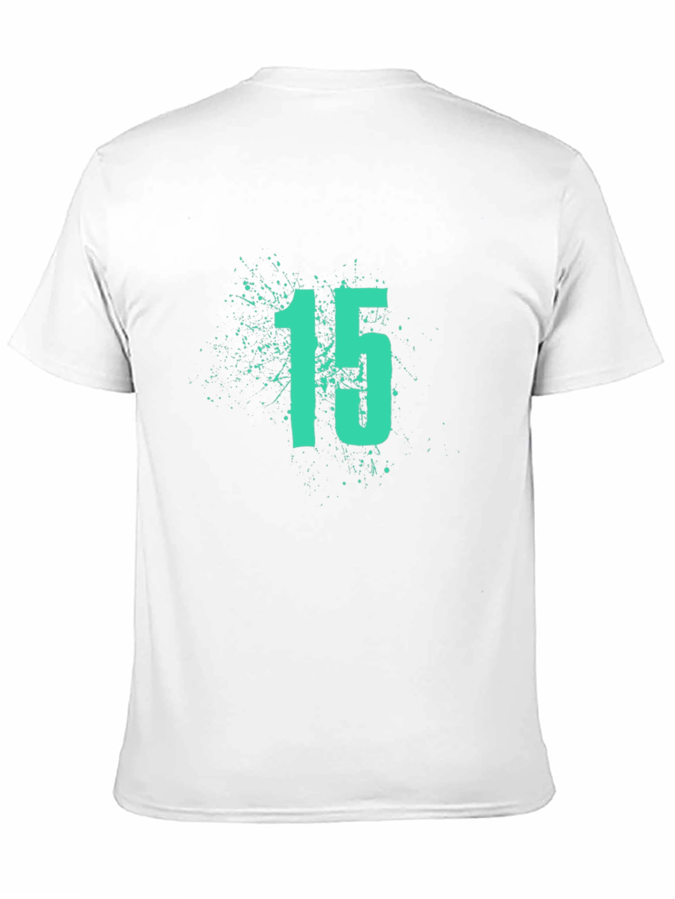 Mens Black T-Shirt with Number 15 Graphic