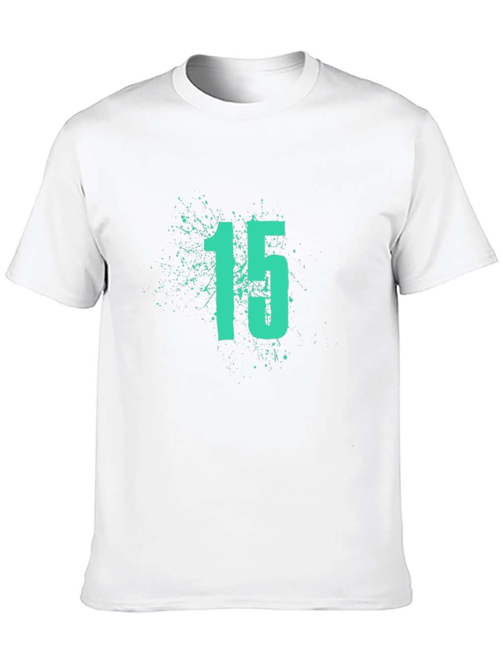 Mens Black T-Shirt with Number 15 Graphic