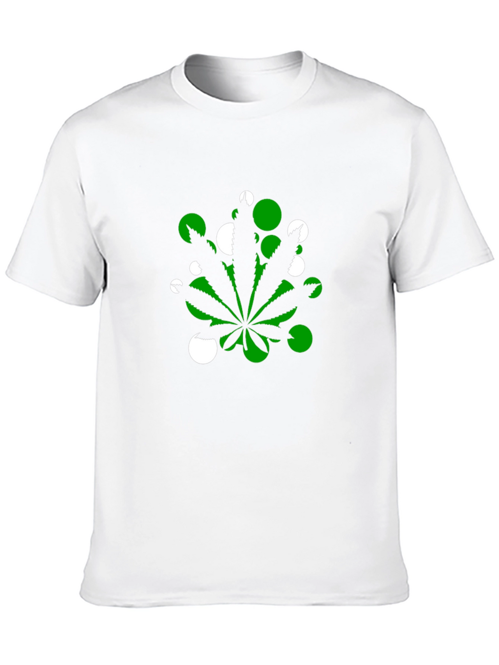 Marijuana Leaf T-Shirt - Green & White