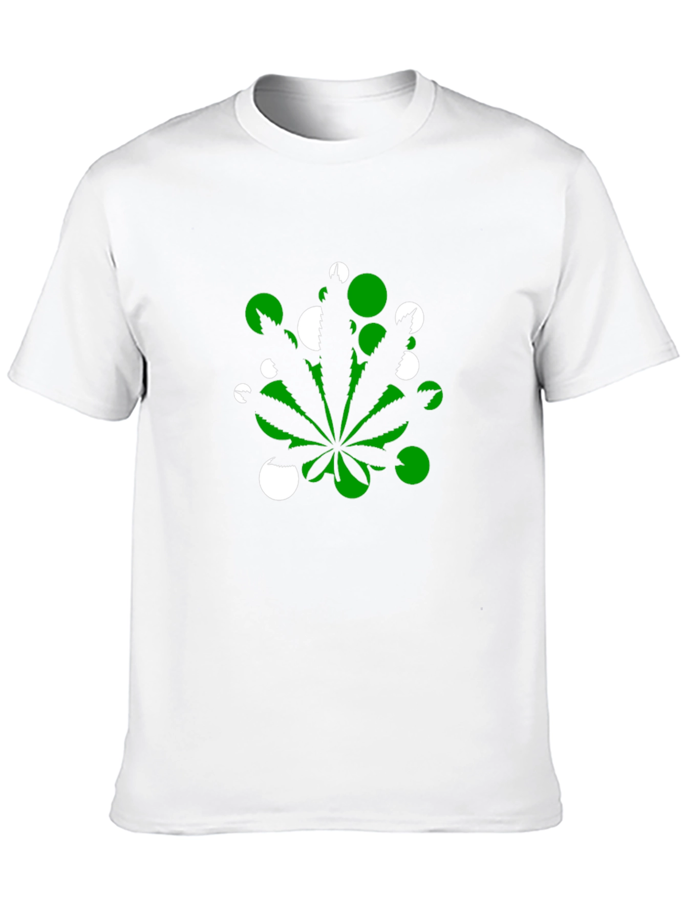 Marijuana Leaf T-Shirt - Green & White