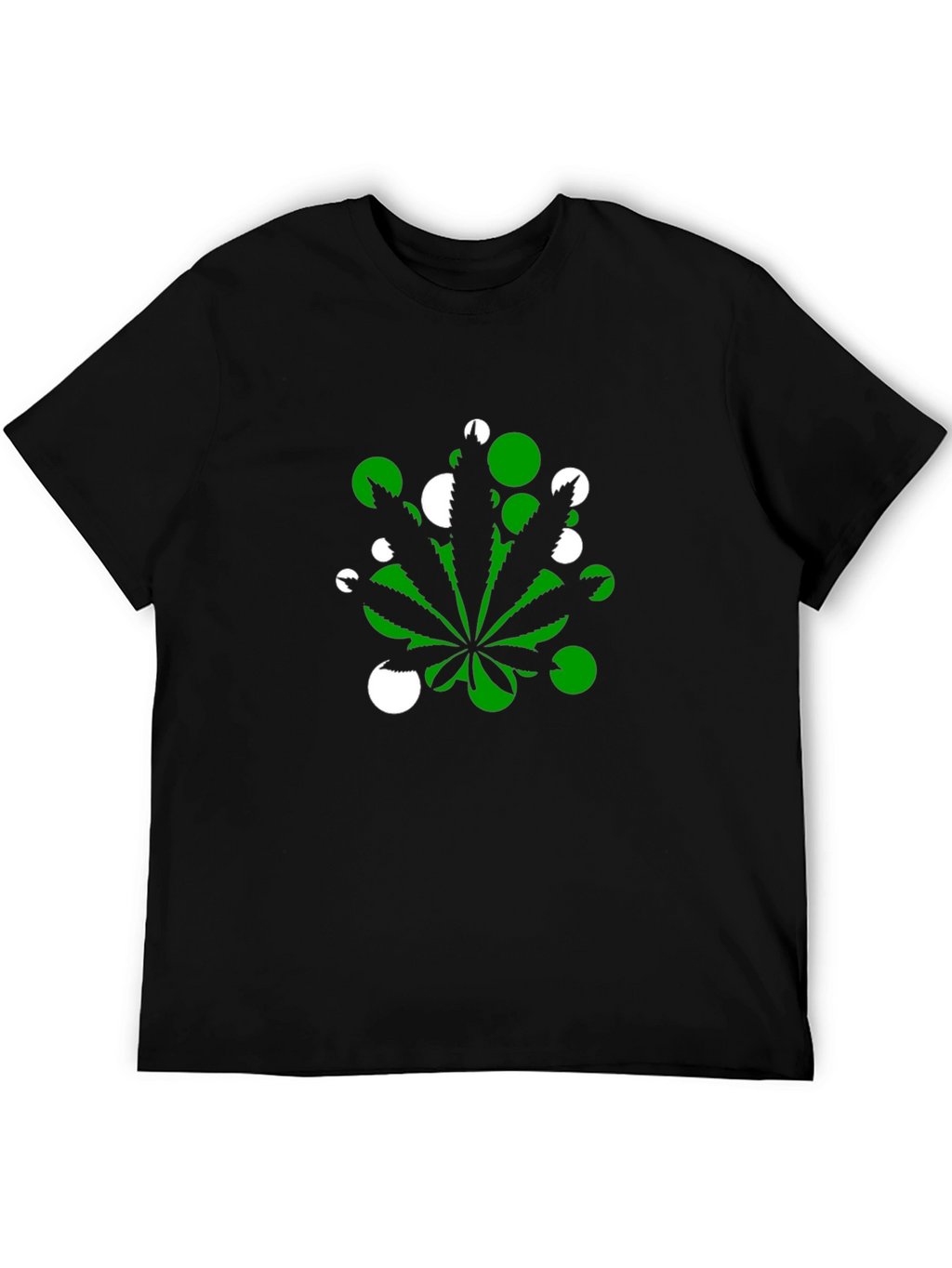 Marijuana Leaf T-Shirt - Green & White