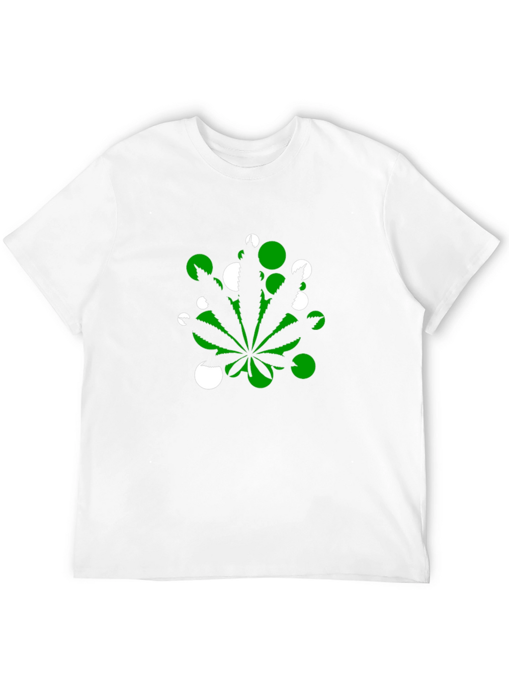 Marijuana Leaf T-Shirt - Green & White