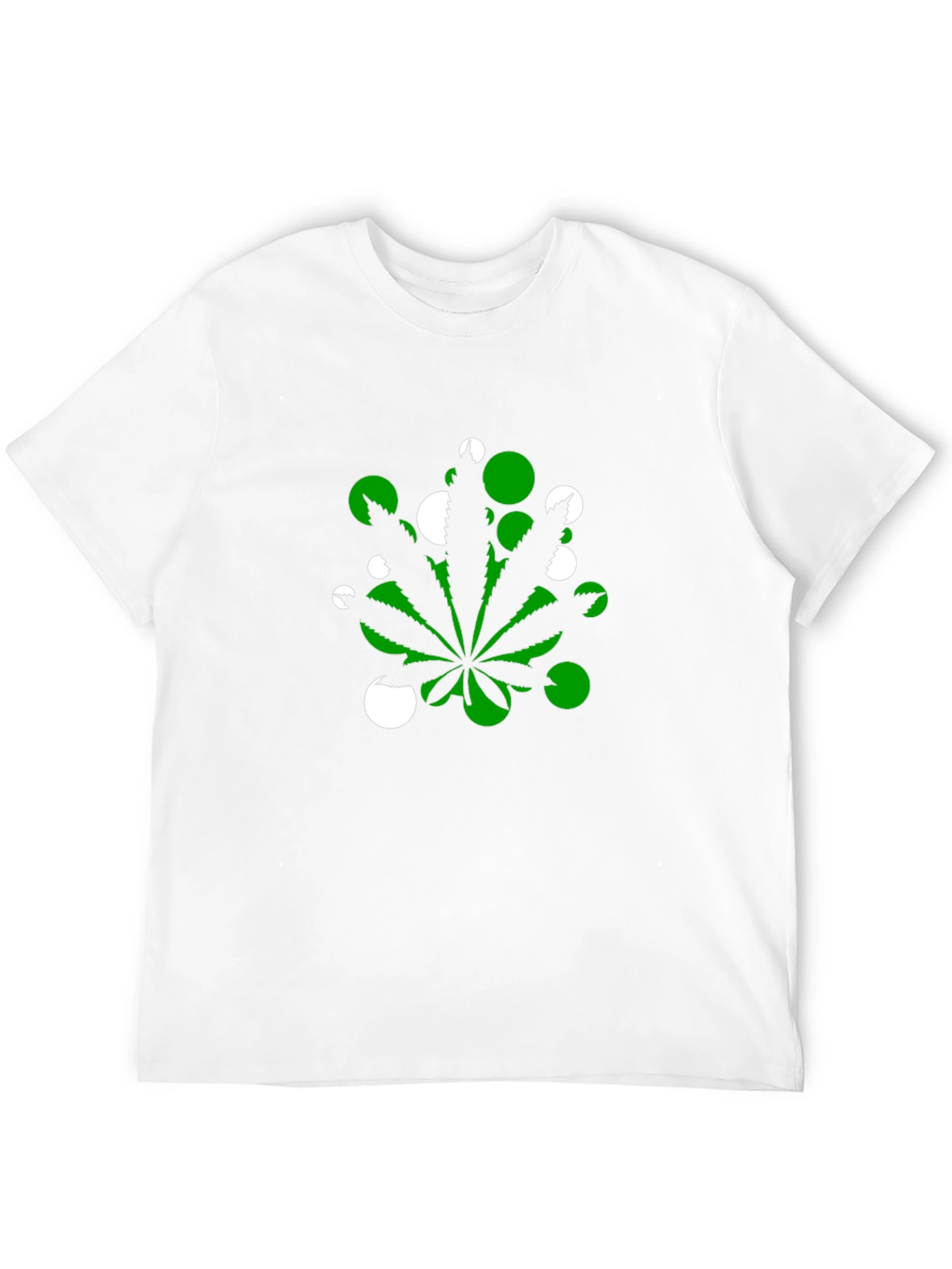 Marijuana Leaf T-Shirt - Green & White