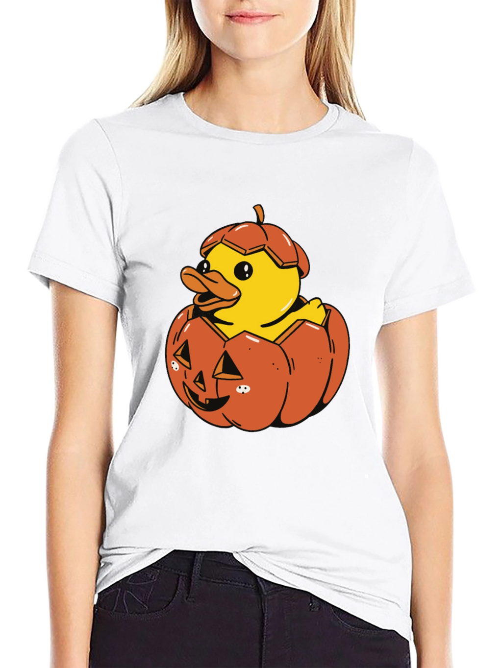 Duck in Pumpkin Halloween T-Shirt
