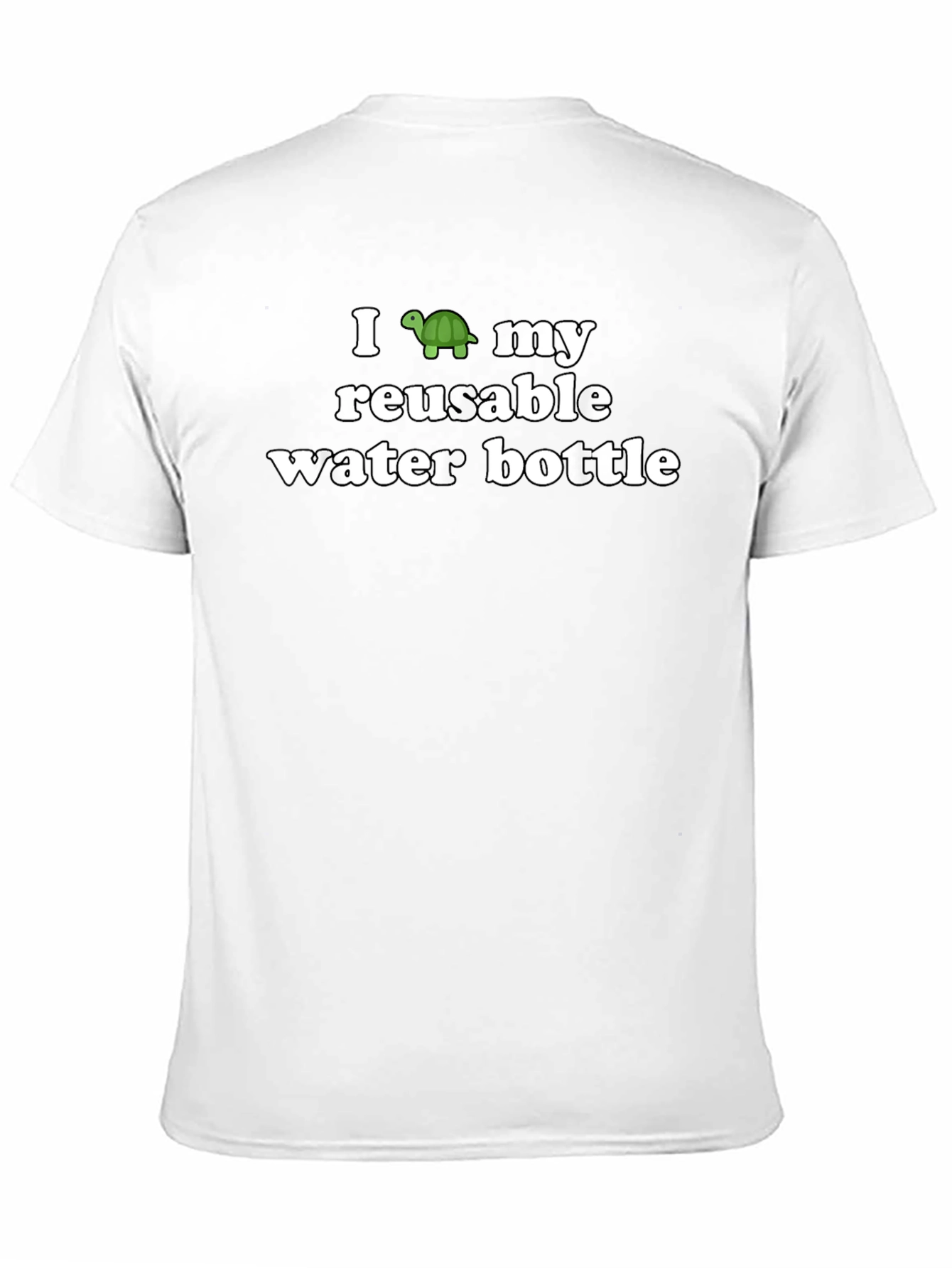I Turtle My Reusable Water Bottle Black T-Shirt