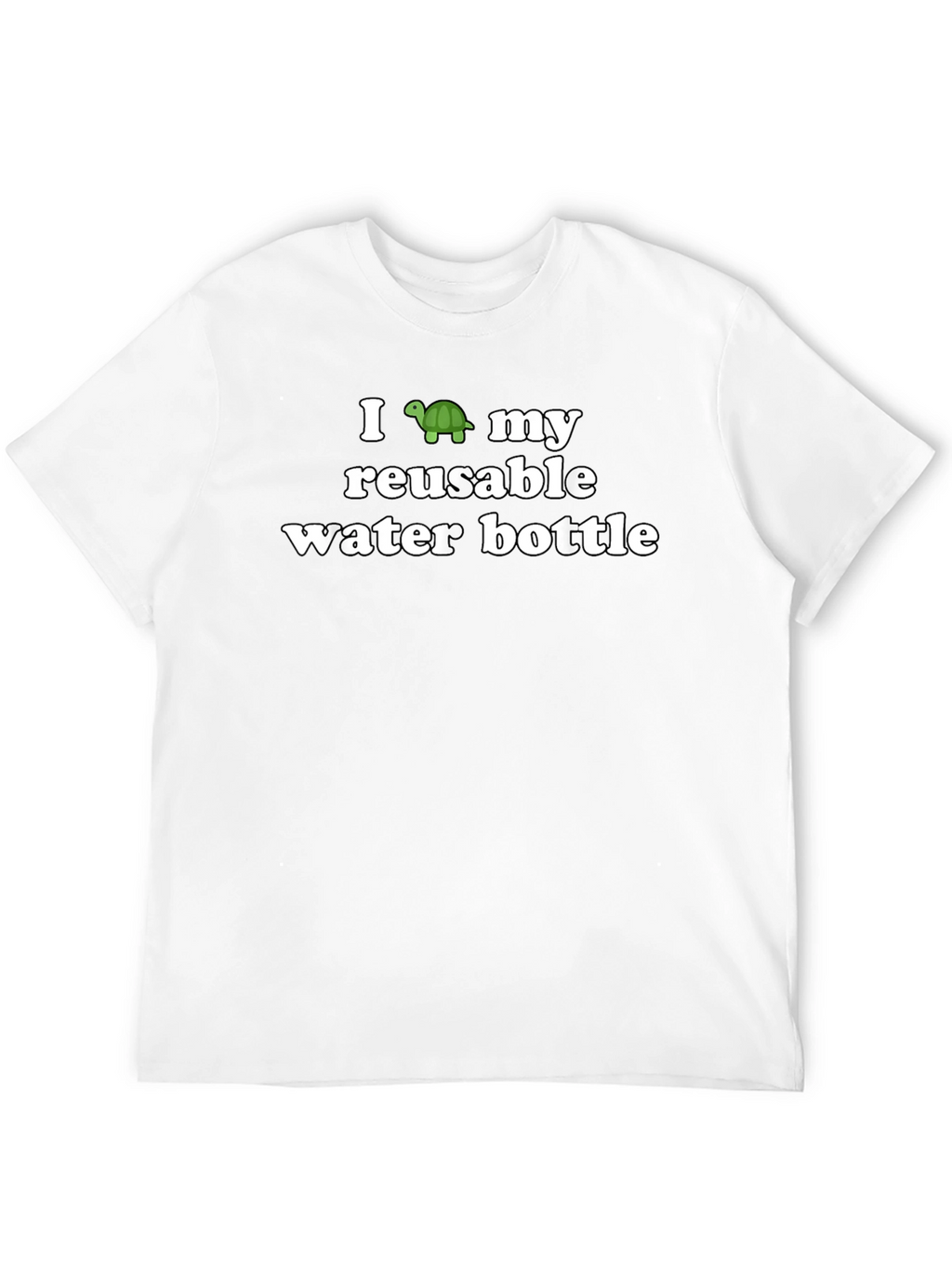 I Turtle My Reusable Water Bottle Black T-Shirt