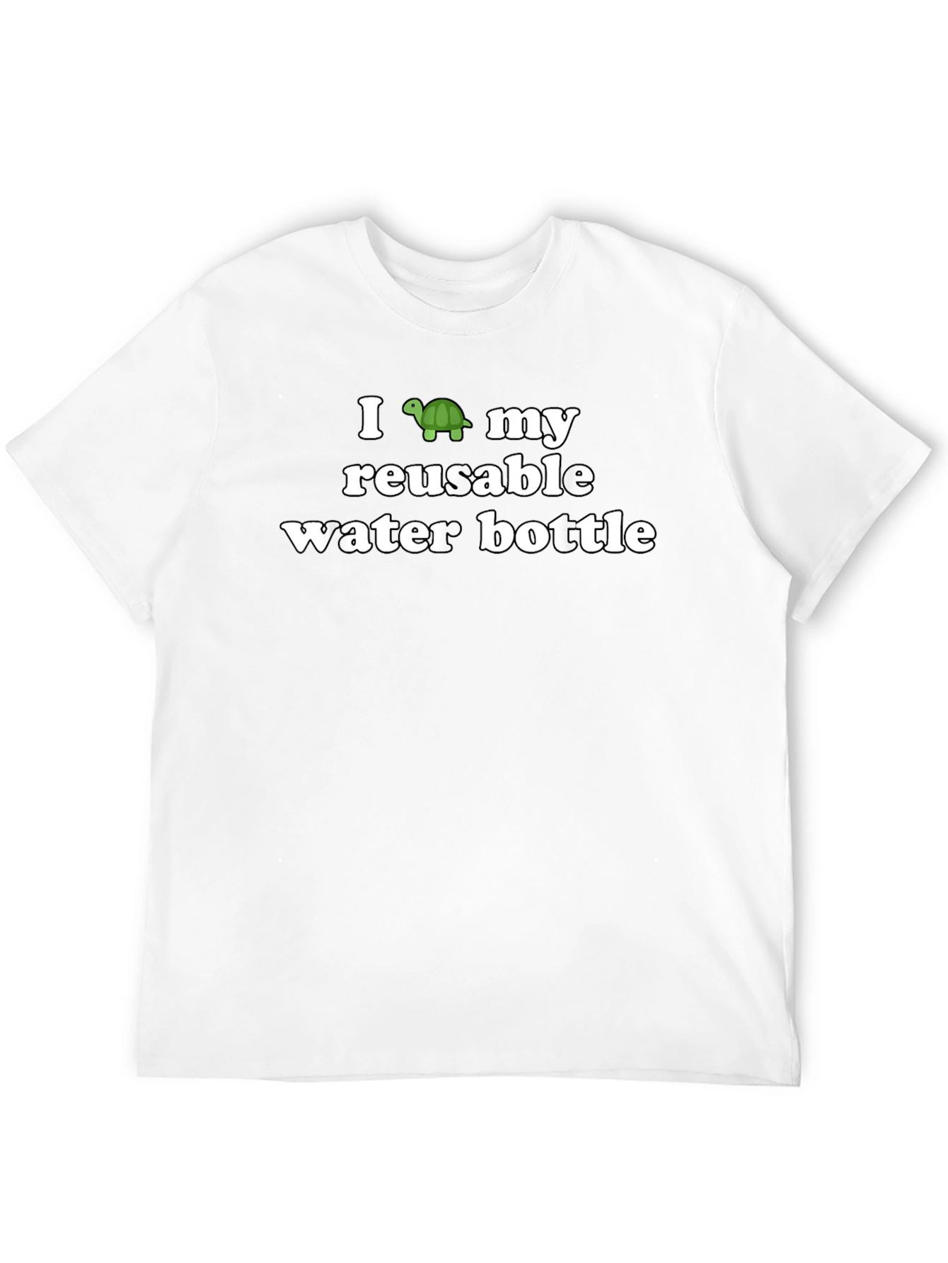 I Turtle My Reusable Water Bottle Black T-Shirt