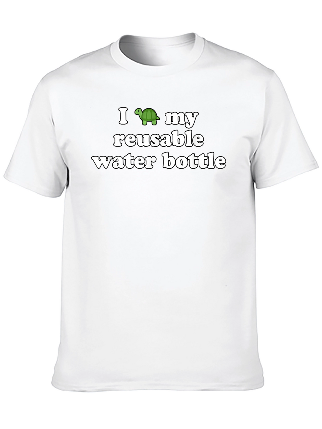 I Turtle My Reusable Water Bottle Black T-Shirt