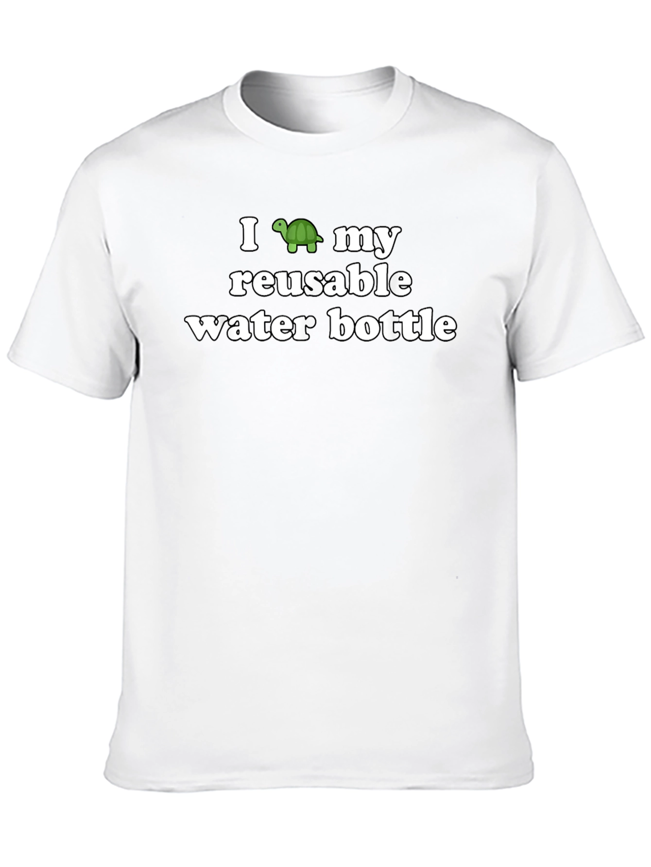 I Turtle My Reusable Water Bottle Black T-Shirt