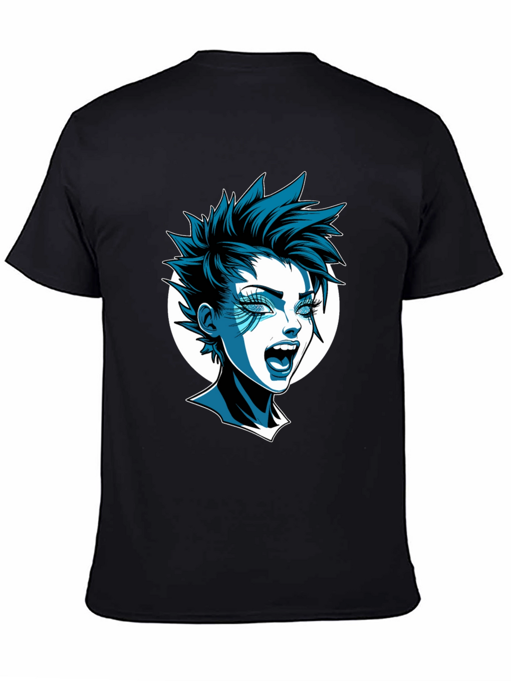Edgy Cartoon Graphic Tee - Black