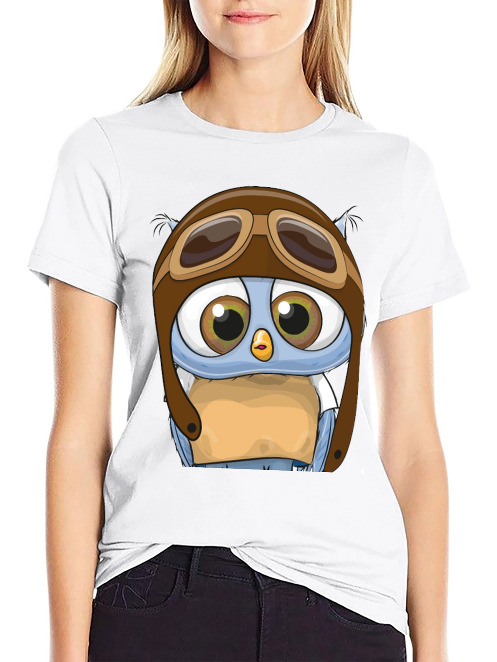 Pilot Owl T-Shirt - Cartoon Aviator Design