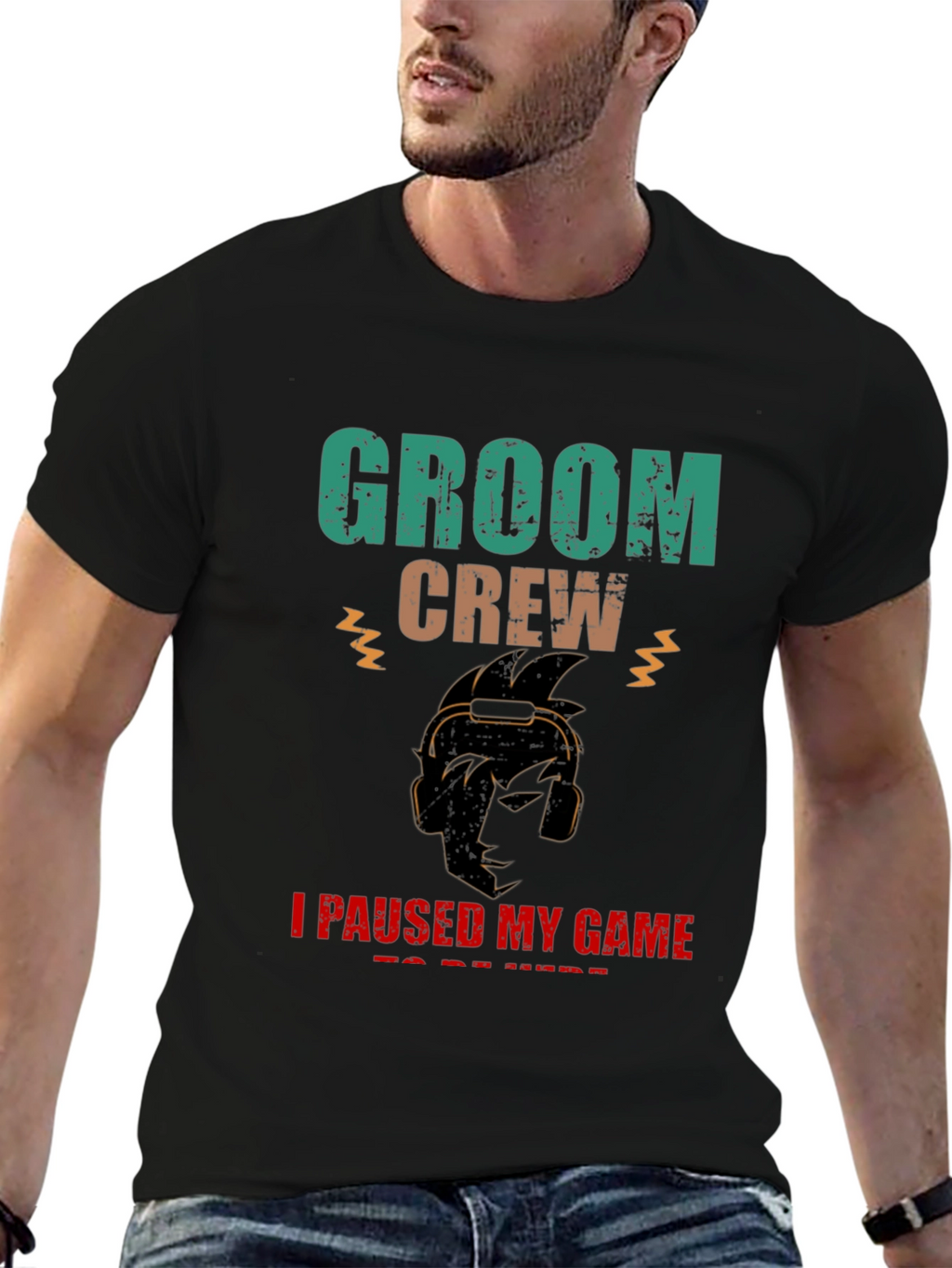 Groom Crew Gamer Graphic T-Shirt