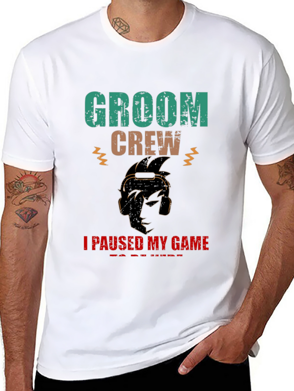 Groom Crew Gamer Graphic T-Shirt