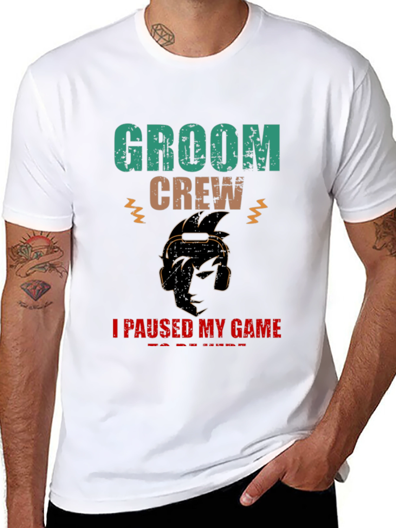 Groom Crew Gamer Graphic T-Shirt