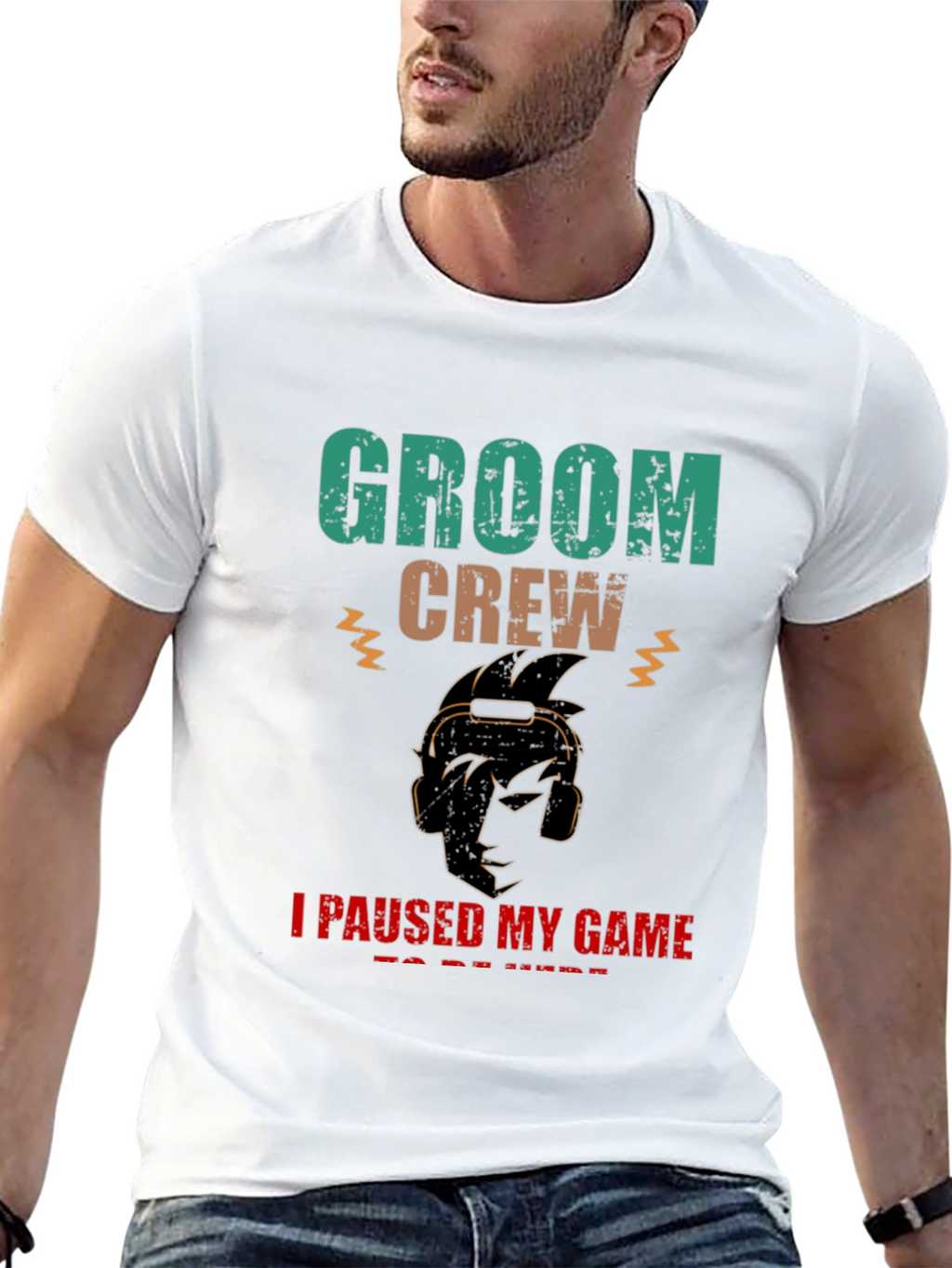 Groom Crew Gamer Graphic T-Shirt