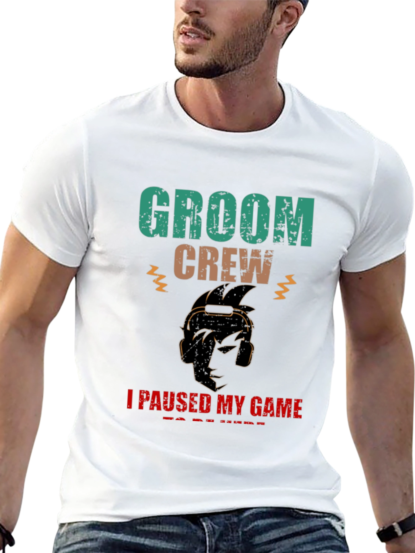 Groom Crew Gamer Graphic T-Shirt
