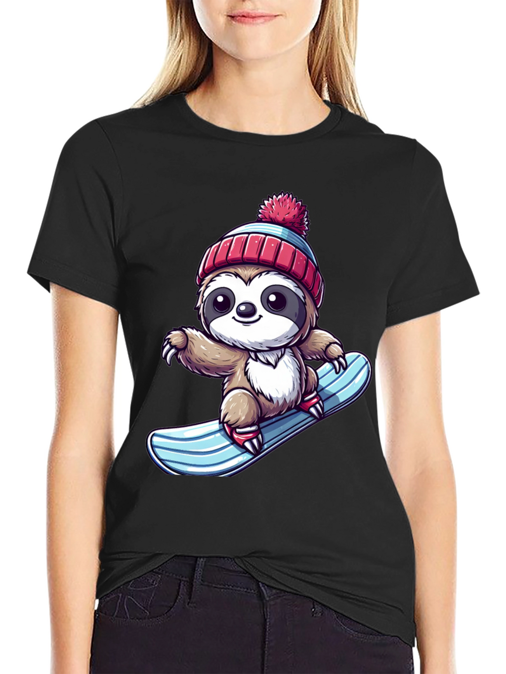 Sloth Snowboarder Graphic Tee - Cool & Fun!