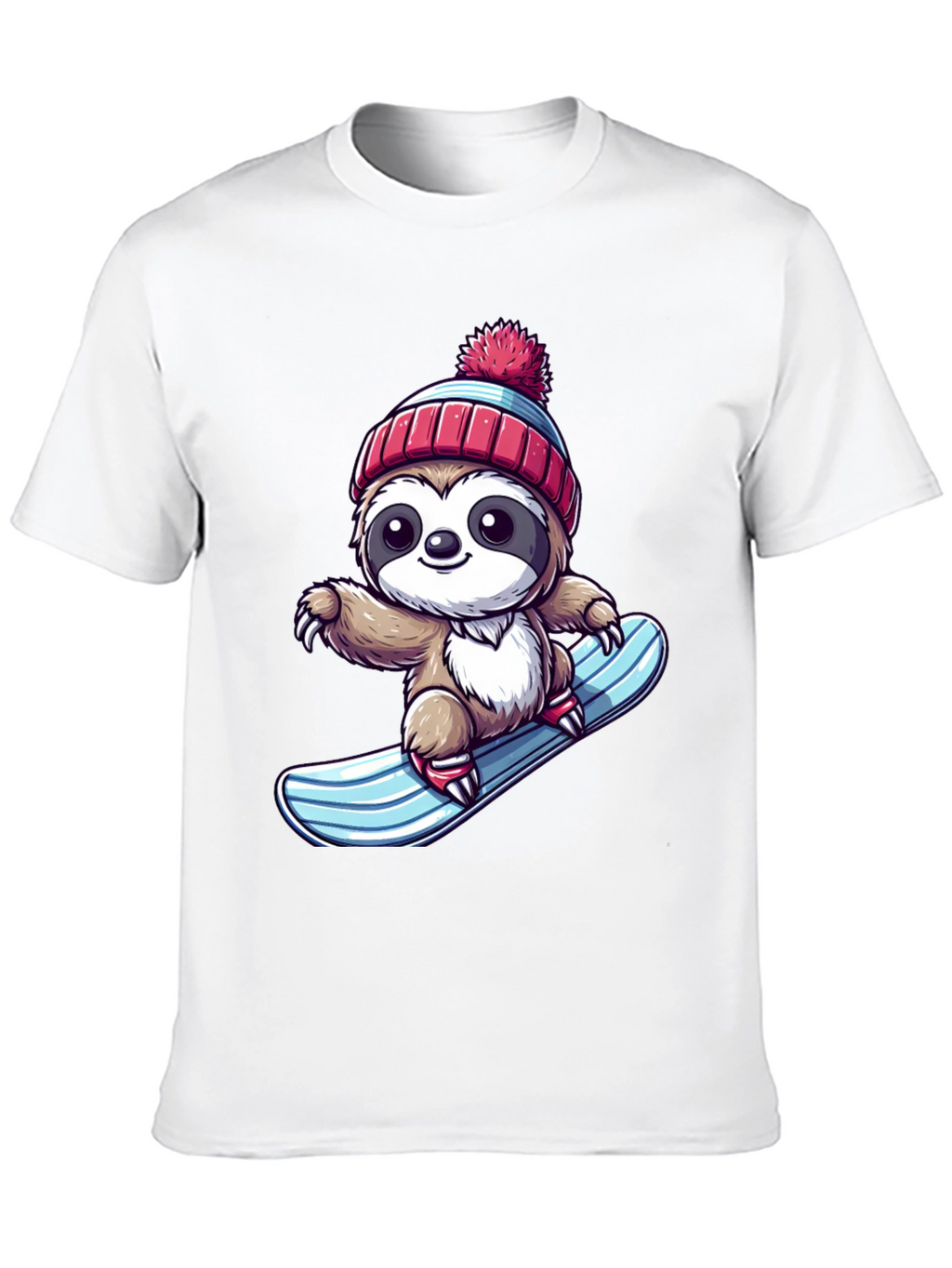 Sloth Snowboarder Graphic Tee - Cool & Fun!