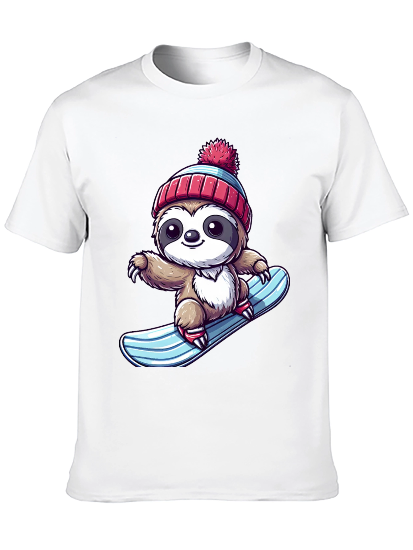 Sloth Snowboarder Graphic Tee - Cool & Fun!