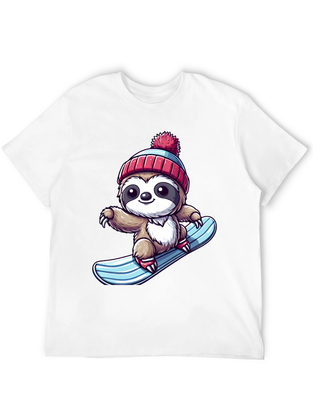 Sloth Snowboarder Graphic Tee - Cool & Fun!