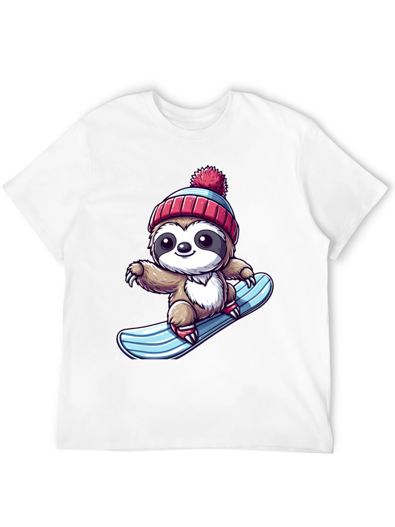 Sloth Snowboarder Graphic Tee - Cool & Fun!