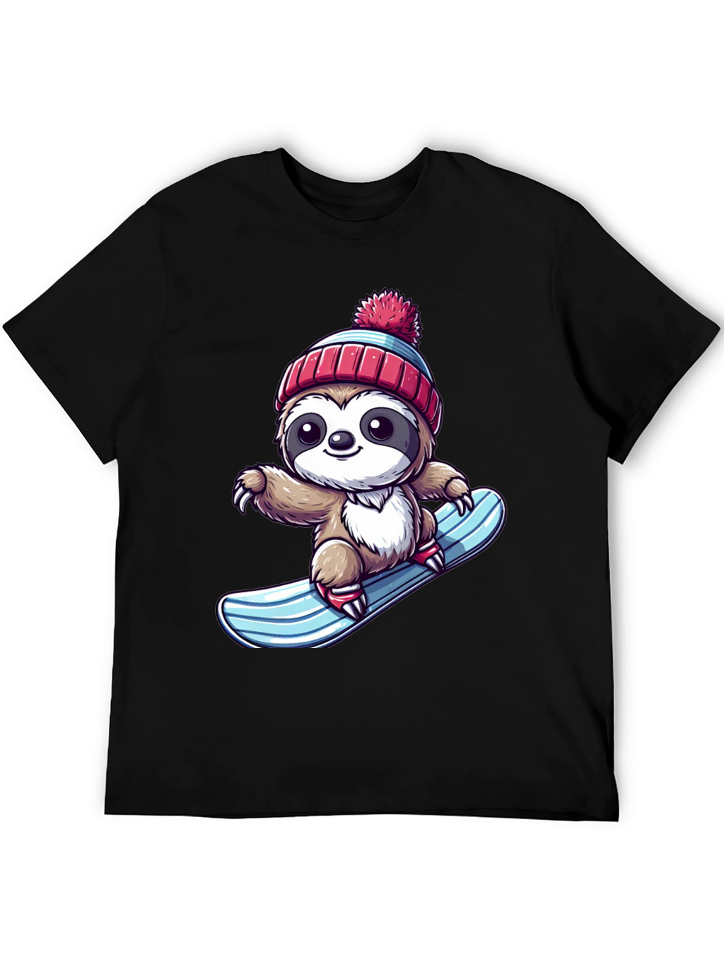 Sloth Snowboarder Graphic Tee - Cool & Fun!