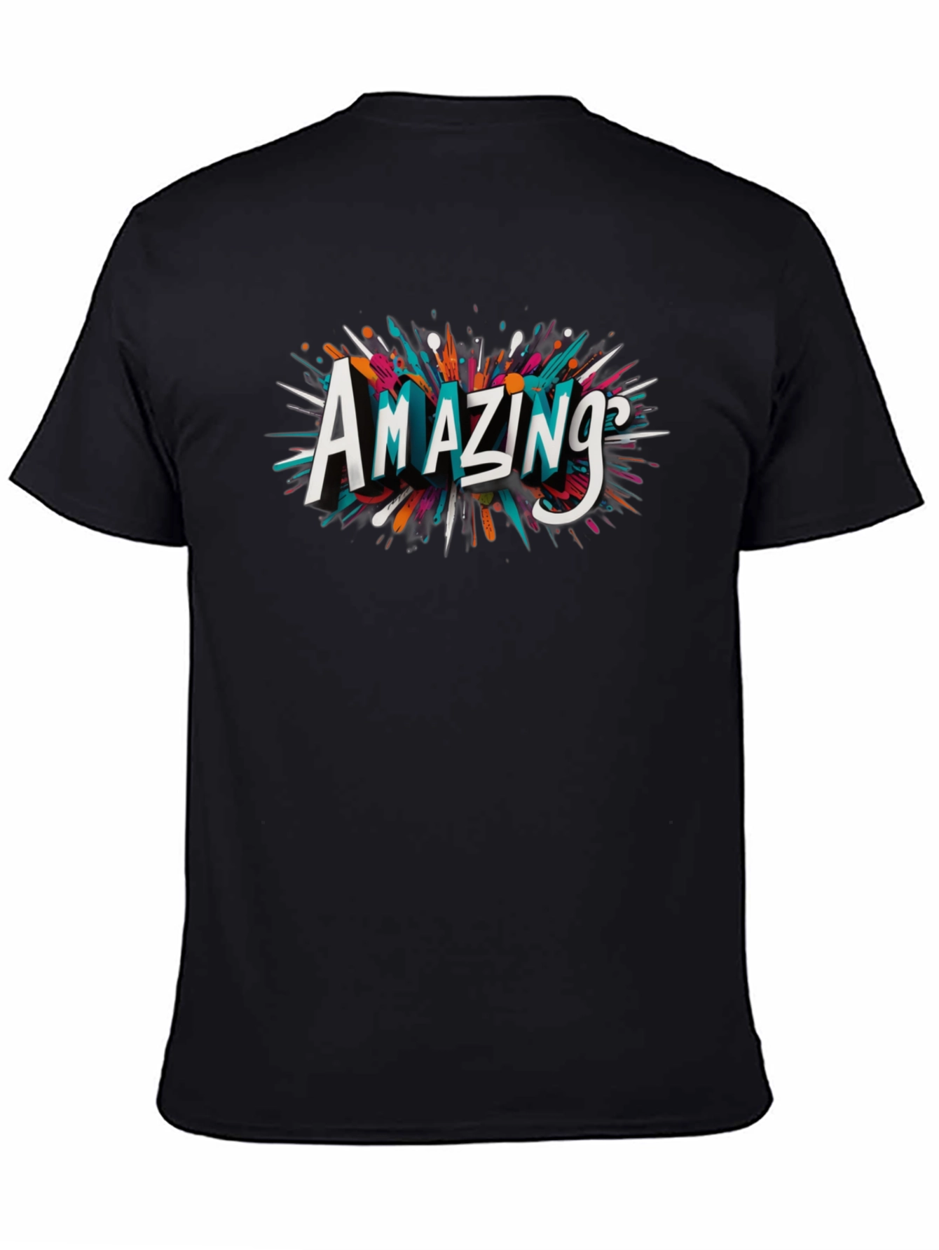 Amazing Graphic Print Black T-Shirt