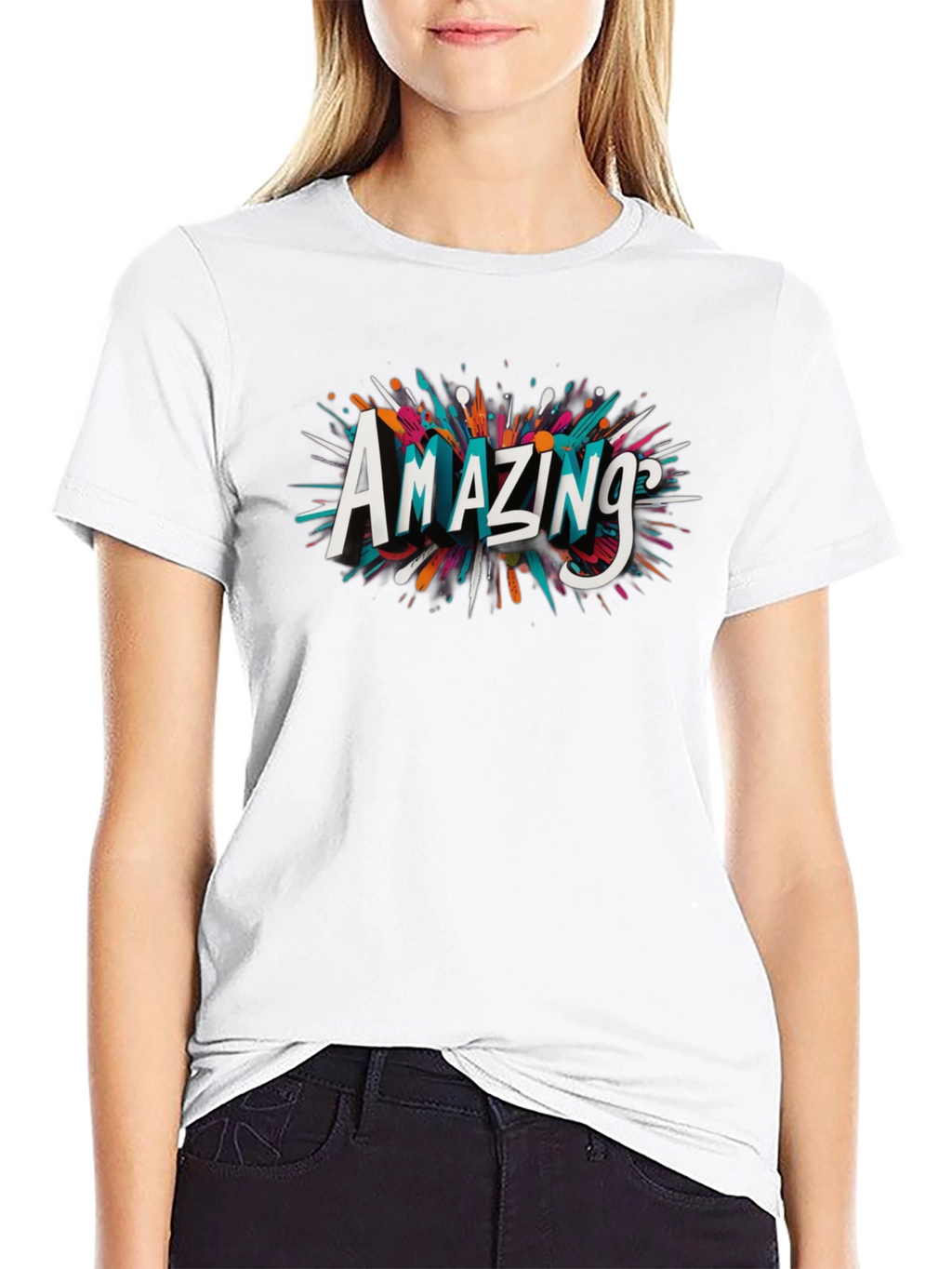 Amazing Graphic Print Black T-Shirt
