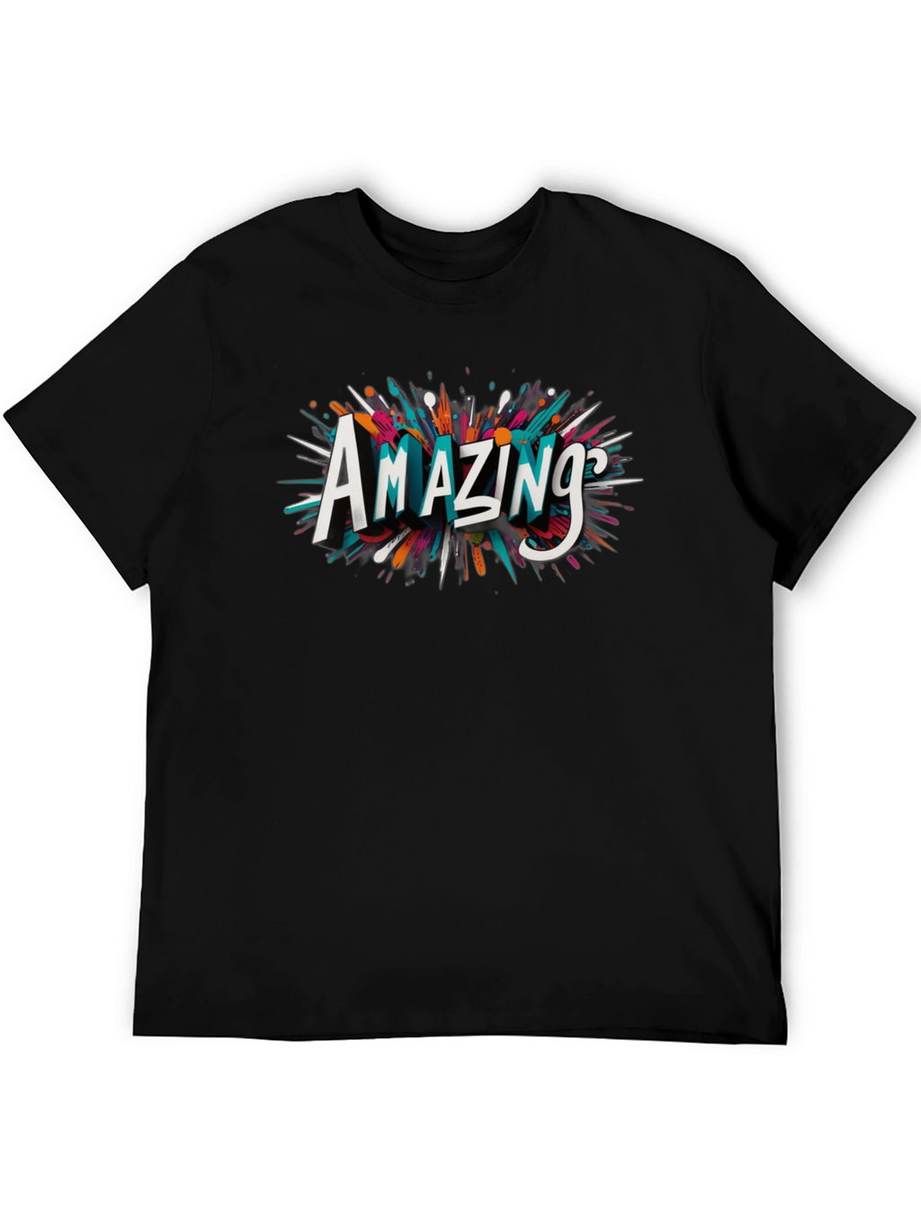 Amazing Graphic Print Black T-Shirt