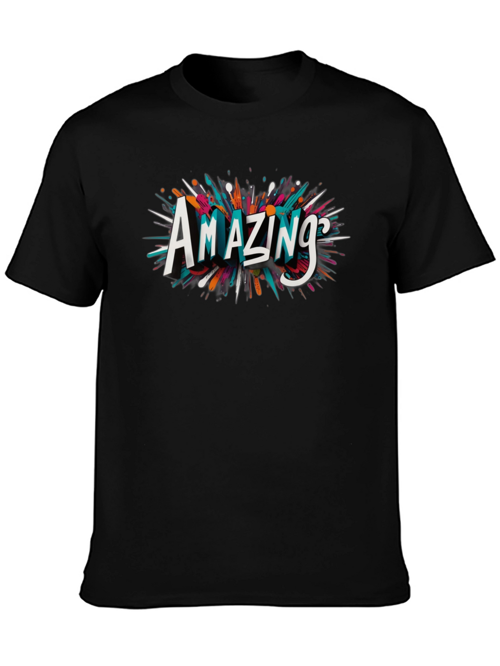 Amazing Graphic Print Black T-Shirt