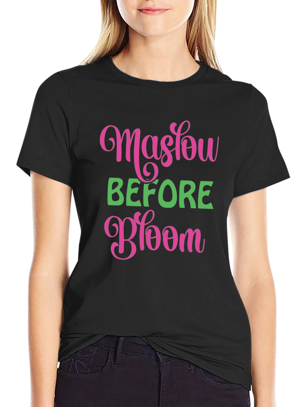 Maslow Before Bloom Black T-Shirt
