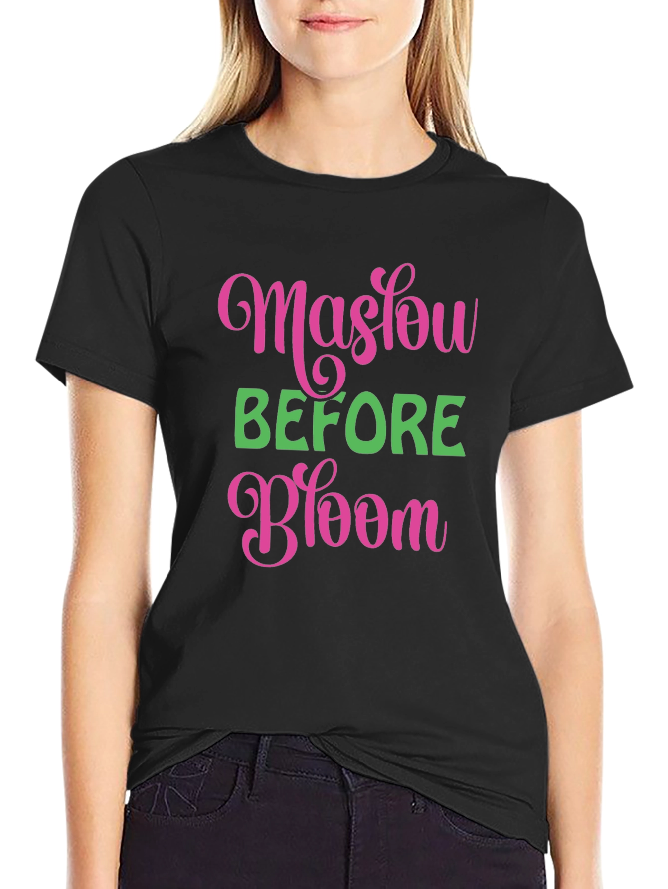 Maslow Before Bloom Black T-Shirt