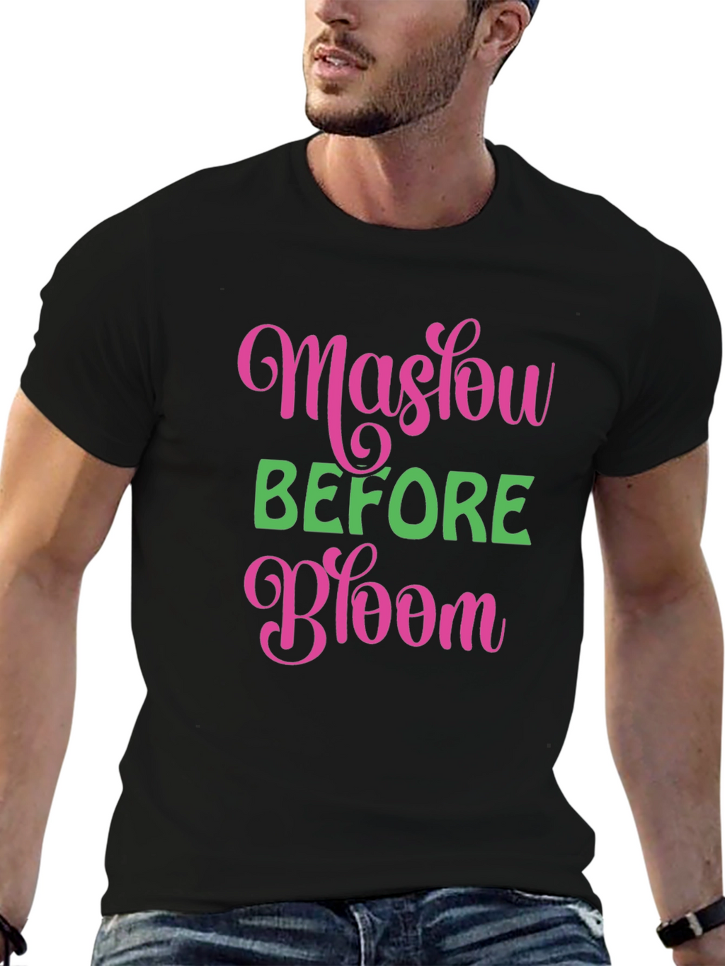 Maslow Before Bloom Black T-Shirt