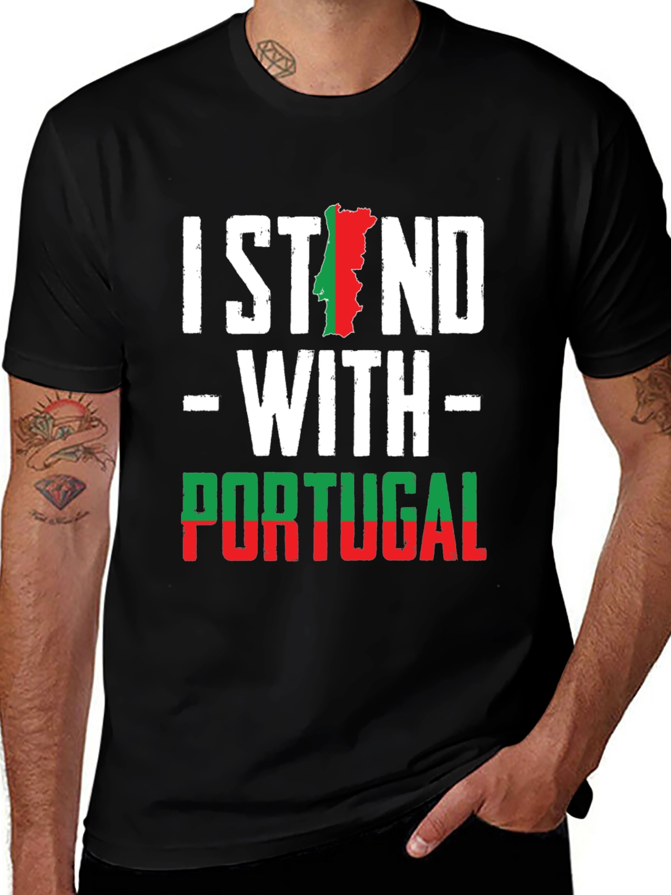 I Stand With Portugal T-Shirt - Portugal Flag
