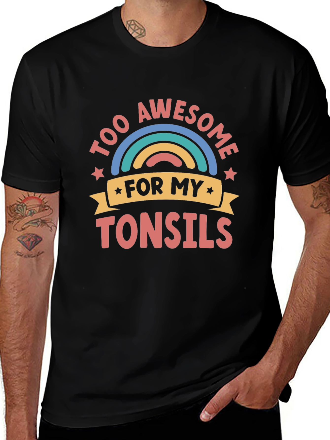 Too Awesome for My Tonsils Funny Graphic Tee