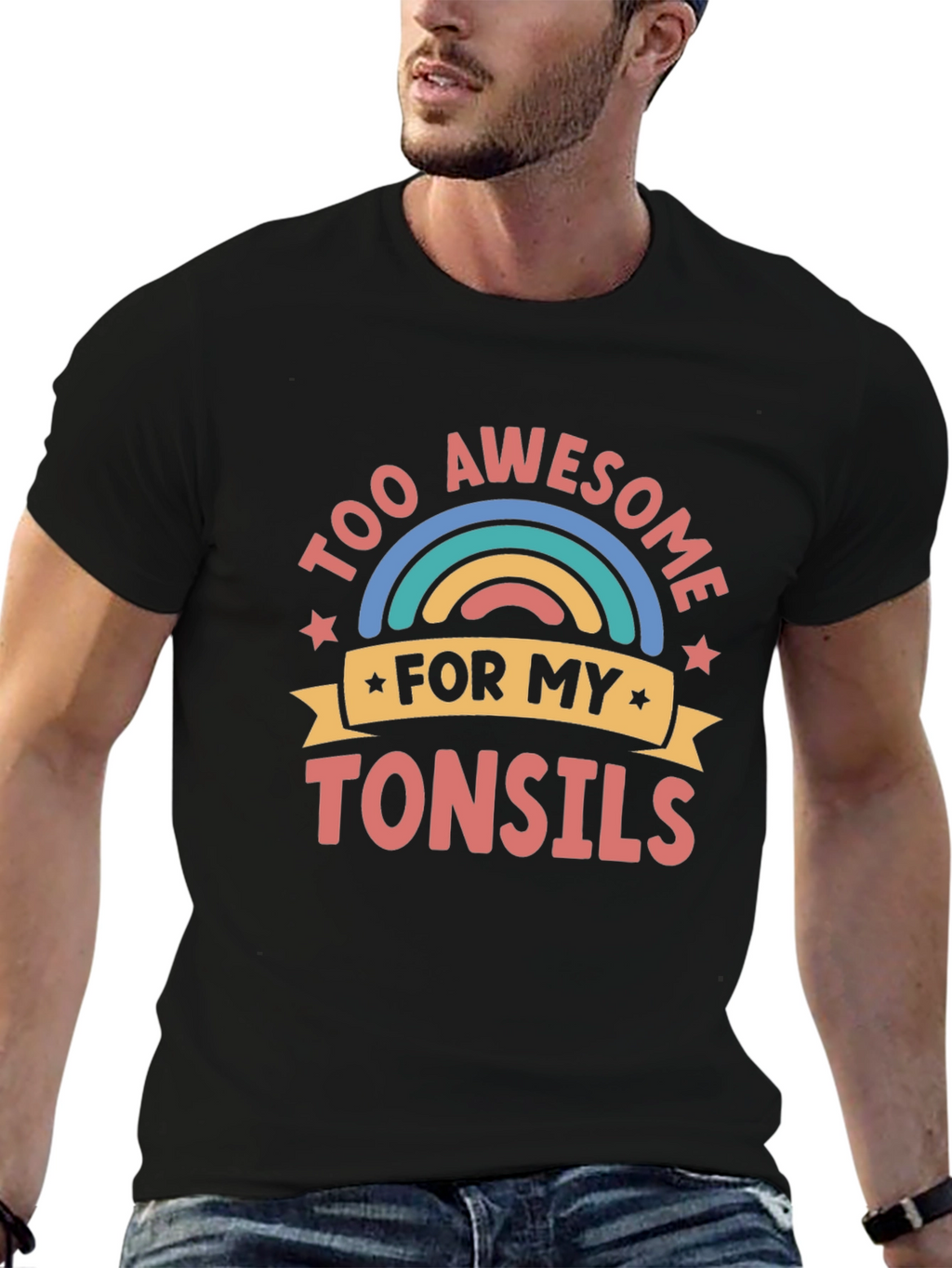 Too Awesome for My Tonsils Funny Graphic Tee